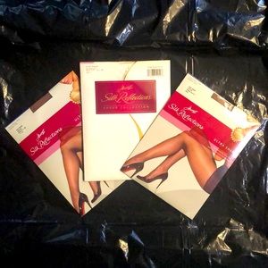 Three pairs of Hanes Silk Reflections pantyhose
